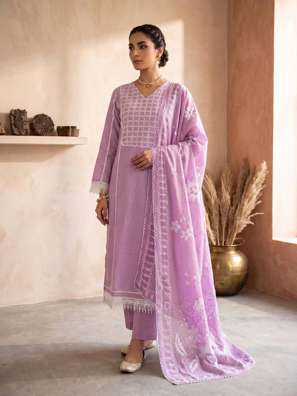 Women Ethnic Embroidered Regular Thread Work Kurta with Trousers & With Dupatta