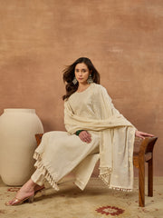 Women Ethnic Motifs Regular Sequinned Kurta with Trousers & With Dupatta