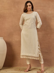 Women Ethnic Motifs Regular Sequinned Kurta with Trousers & With Dupatta