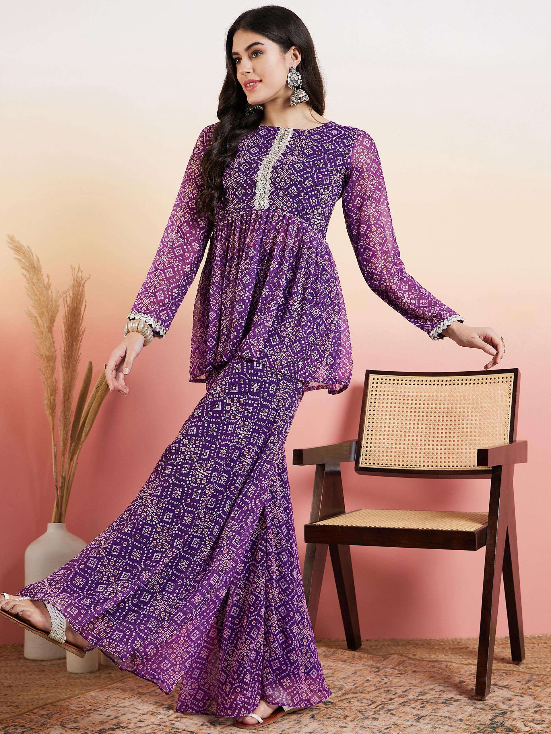 designer bandhani dress Bandhani Stitched Salwar Suit Design Navy Glaze Bandhani Suit Set DIMPLE DESIGN STUDIO