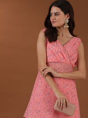 Women Pink Bandhani Printed Kurta with Palazzos
