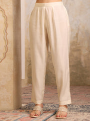 Women Floral Embroidered Round Neck Anarkali Kurta With Trousers & Dupatta