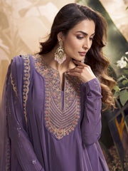Women Floral Yoke Design Regular Thread Work Kurta with Trousers & With Dupatta