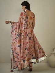 Women Floral Printed Regular Kurta with Trousers & With Dupatta