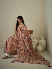 Women Floral Printed Regular Kurta with Trousers & With Dupatta