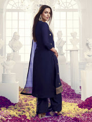 Women Ethnic Motifs Embroidered Regular Sequinned Kurta with Palazzos & With Dupatta
