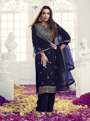 Women Ethnic Motifs Embroidered Regular Sequinned Kurta with Palazzos & With Dupatta