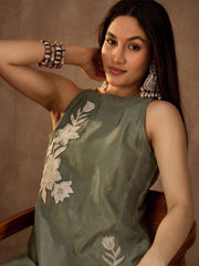 White Romance Embroidered Top with Palazzos