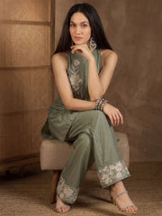 White Romance Embroidered Top with Palazzos