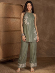 White Romance Embroidered Top with Palazzos