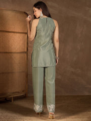 White Romance Embroidered Top with Palazzos