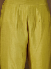 Floral Embroidered V Neck Thread Work Pleated Kurta With Trousers