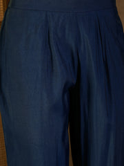Women Panelled Thread Work Kurta with Trousers