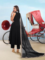 Women Floral Yoke Design Regular Kurta with Trousers & With Dupatta