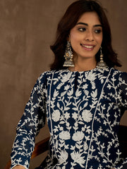 Embroidered Round Neck Top With Palazzos Co-Ords Set