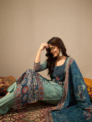 Women Ethnic Motifs Printed Regular Sequinned Kurta with Trousers & Dupatta