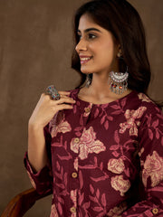 Women Floral Printed Button Detailed Kurta