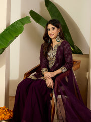 Women Ethnic Motifs Embroidered Regular Kurta with Sharara & With Dupatta