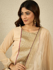 Women Ethnic Motifs Embroidered Regular Sequinned Kurta with Palazzos & With Dupatta