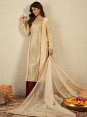 Women Ethnic Motifs Embroidered Regular Sequinned Kurta with Palazzos & With Dupatta