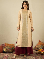Women Ethnic Motifs Embroidered Regular Sequinned Kurta with Palazzos & With Dupatta