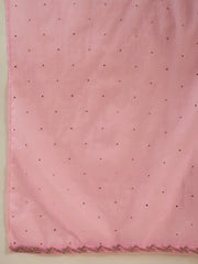 Floral Embroidered Sequinned Organza Kurta With Trousers & Dupatta
