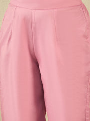 Floral Embroidered Sequinned Organza Kurta With Trousers & Dupatta