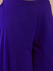Embroidered Round Neck Sequinned Georgette Kurta With Palazzos & Dupatta