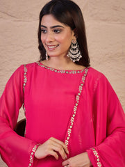 Women Floral Embroidered Regular Thread Work Kurta with Palazzos & Dupatta