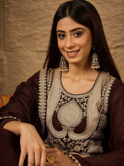 Women Ethnic Motifs Embroidered Regular Thread Work Kurta with Trouser & Dupatta