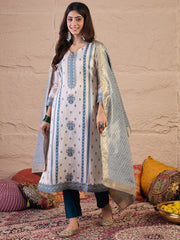 Women Ethnic Motifs Regular Kurta with Trousers & Dupatta