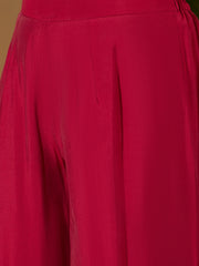 Floral Yoke Design Sweetheart Neck Straight Kurta & Trousers With Dupatta