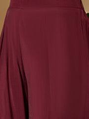Ethnic Motifs Zari and Sequinned Round Neck Kurta & Palazzos With Dupatta