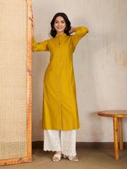Cotton Mandarin Collar Straight Kurta