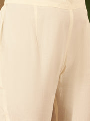 Women Floral Woven Design Regular Thread Work Kurta with Trousers & Dupatta