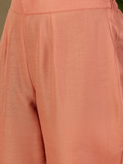 Floral Thread Embroidered Mandarin Collar Kurta & Trousers With Dupatta