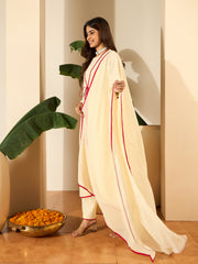 Women Layered Kurta with Palazzos & With Dupatta