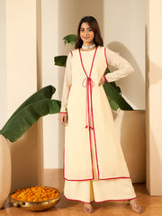 Women Layered Kurta with Palazzos & With Dupatta