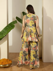 Floral Printed Top with Palazzos