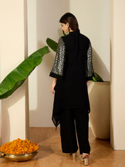 Women Embroidered Regular Sequinned Kurta with Palazzos