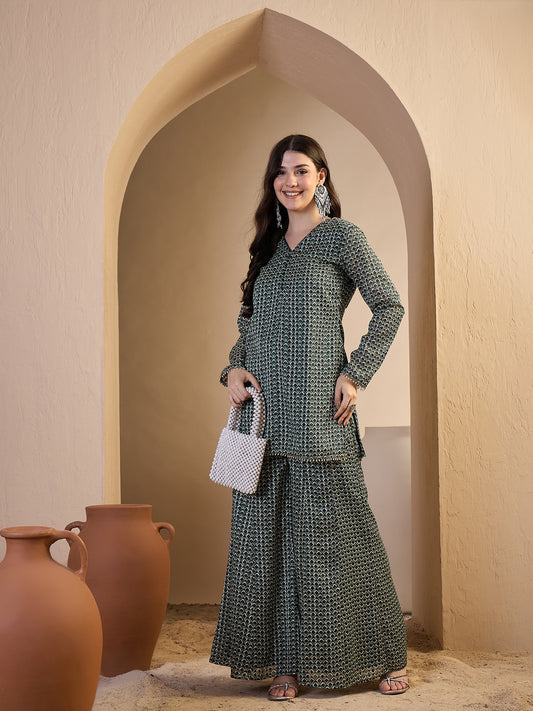 Printed Top with Palazzos