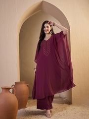 Women Ethnic Motifs Embroidered Regular Thread Work Kurta with Palazzos