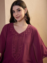 Women Ethnic Motifs Embroidered Regular Thread Work Kurta with Palazzos