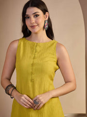 Women Ethnic Mustard Parywear Kurta