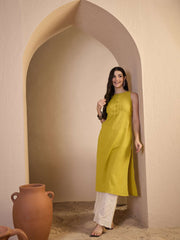 Women Ethnic Mustard Parywear Kurta