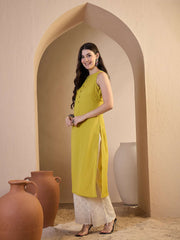Women Ethnic Mustard Parywear Kurta