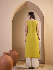 Women Ethnic Mustard Parywear Kurta