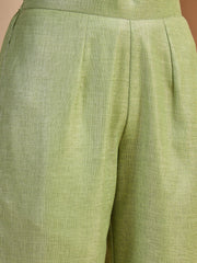 Women Floral Regular Linen Kurta with Trousers