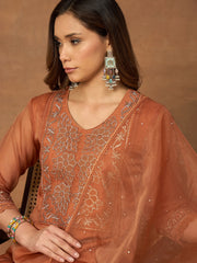 Women Floral Embroidered Regular Thread Work Kurta with Trousers & With Dupatta