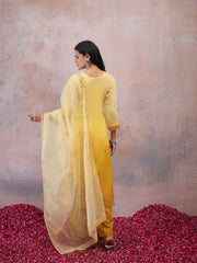Women Floral Embroidered Regular Sequinned Kurta with Palazzos & With Dupatta